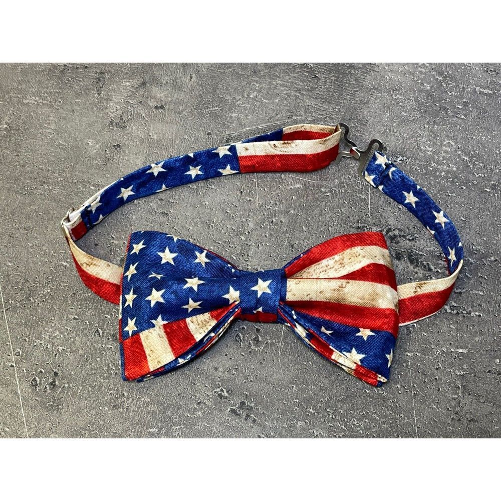NEW Men's American Flag Bow Tie‎ Pre Tied USA Patriotic BOWTIE